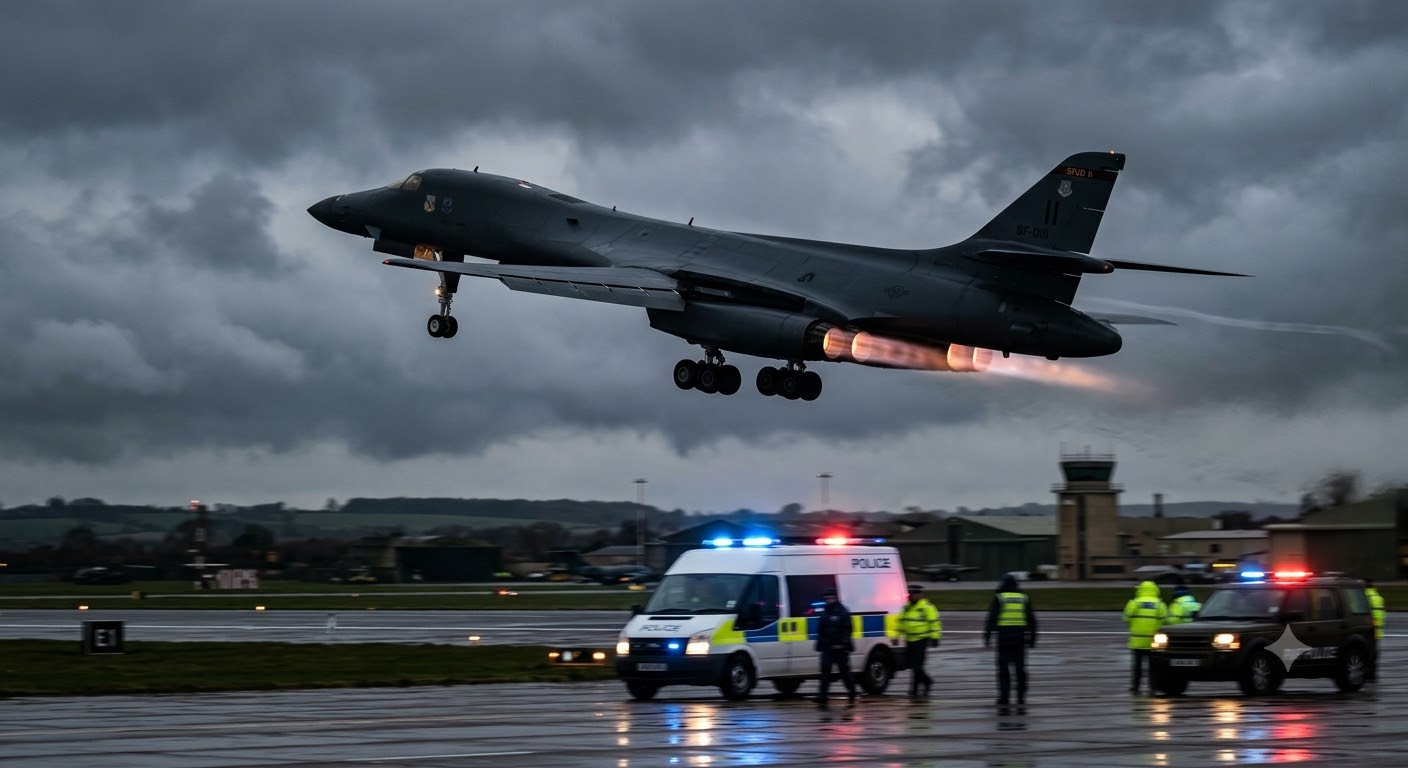 B-1 Bombers from a UK Airbase Amid an Iranian Terror Scare