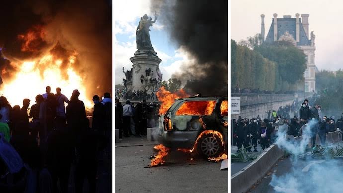 Intense Protests and Clashes in France.