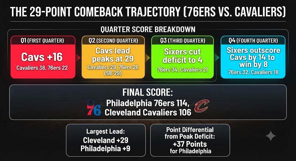 The 29-Point Comeback Trajectory (76ers vs. Cavaliers)